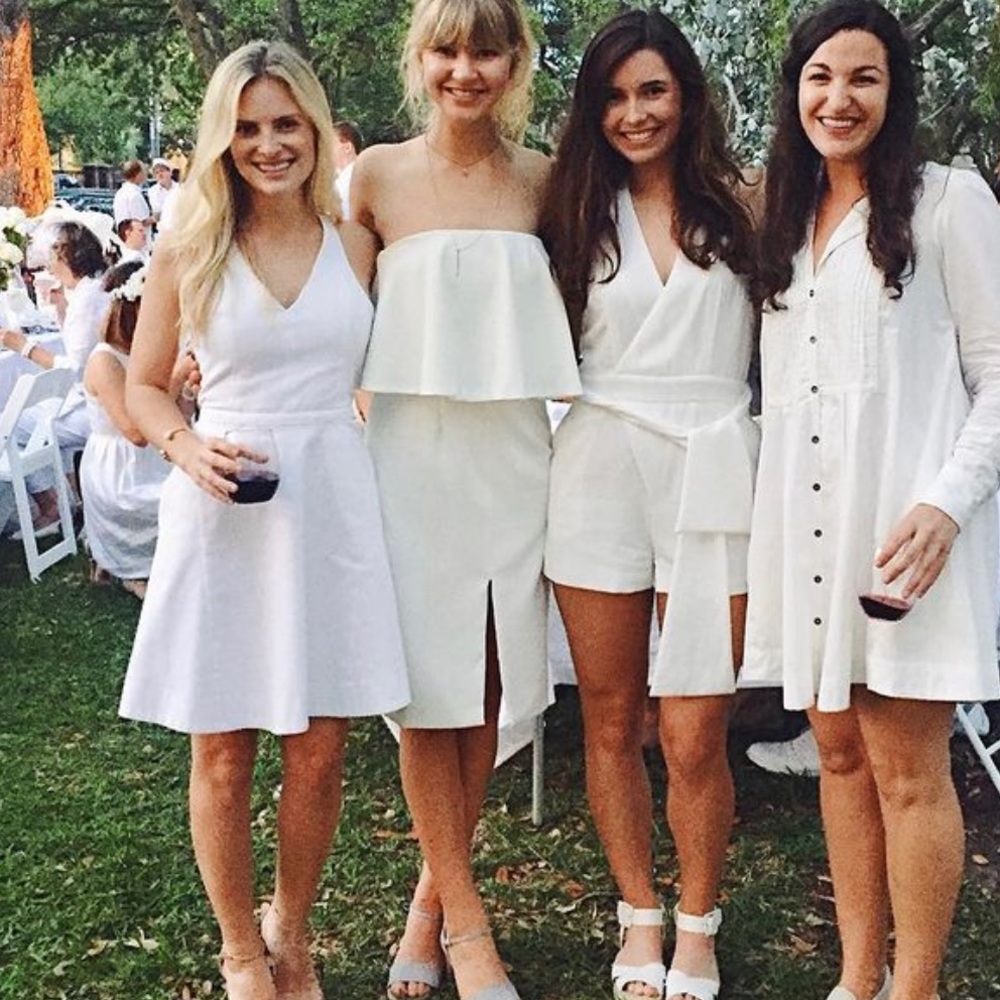 White Strapless Dress w/ Slit